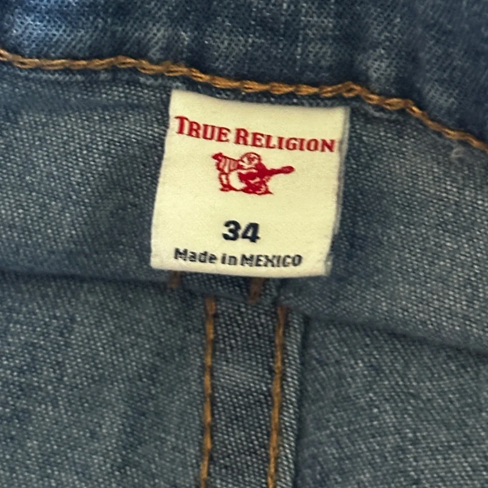 True Religion Ricky Mens Jeans 34x32 Blue Relaxed Straight Cut Pants